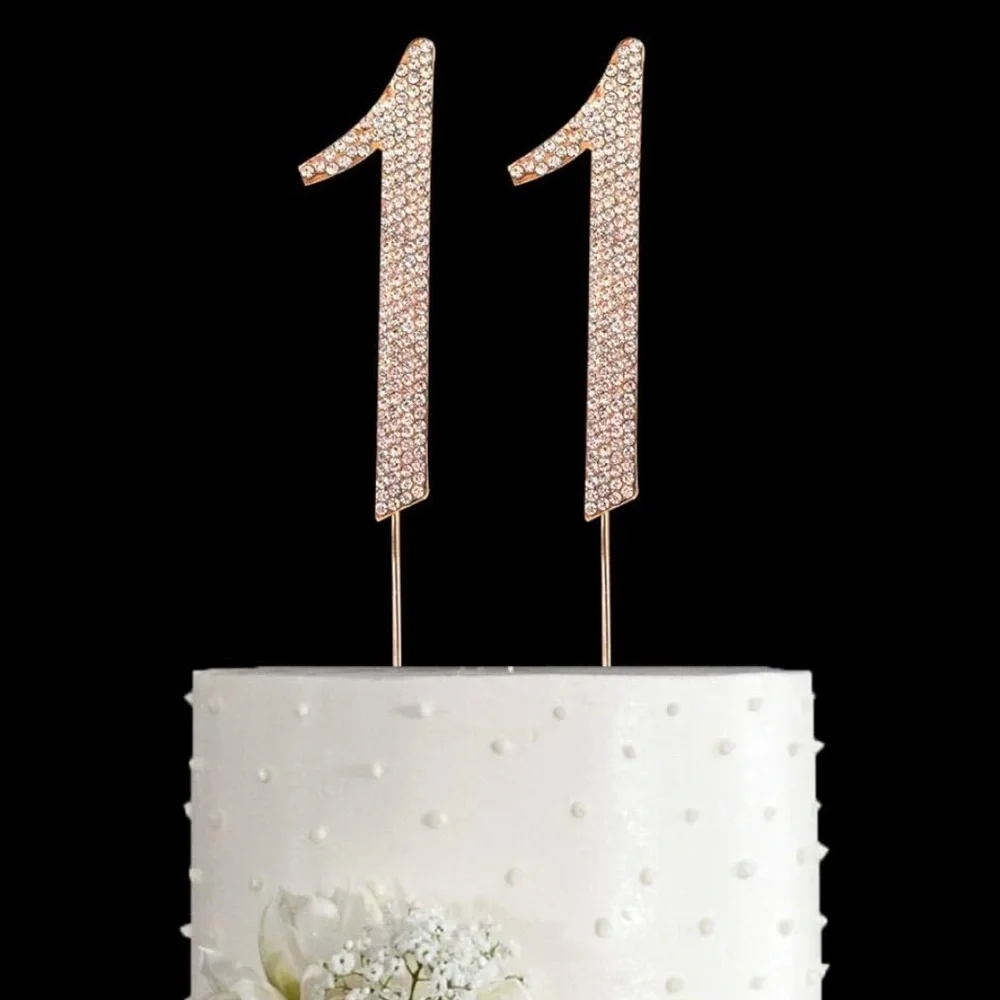 Gold Cake Topper with Rhinestones - Picture 2 of 7